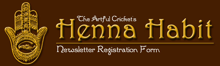 The Artful Cricket's Newsletter Registration Form